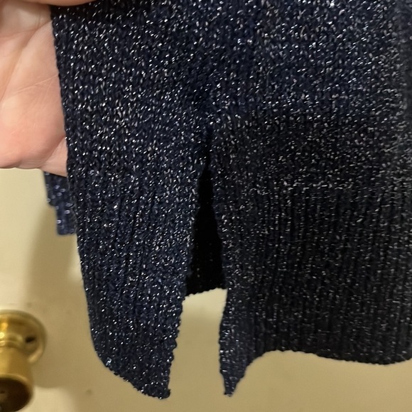 NWT Liz Claiborne Metallic Sweater Women 0X Extra Large V Neck Drop Shoulder Top - Picture 3 of 6